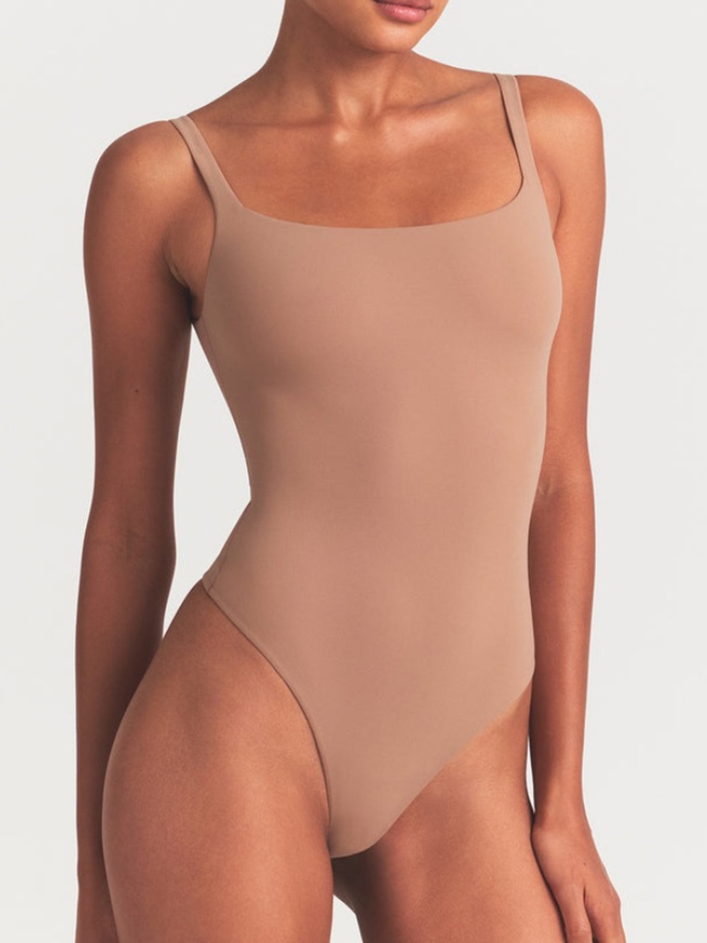 SKIMS Fits Everybody Square-Neck Bodysuit in Sienna